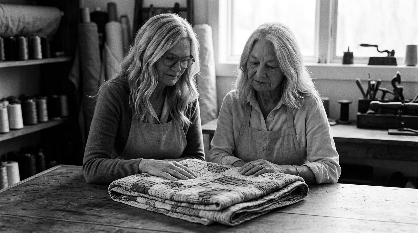 Inside Chloe and Rose's studio: their grandmother's quilting — now $54.95 CAD